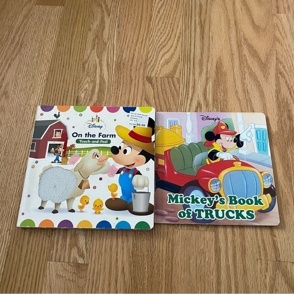 Disney Mickey Mouse Hardcover Book Bundle On the Farm Book of Trucks Touch Feel - Picture 2 of 3